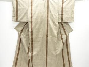 アンティーク　縞織り出し手織り真綿紬着物